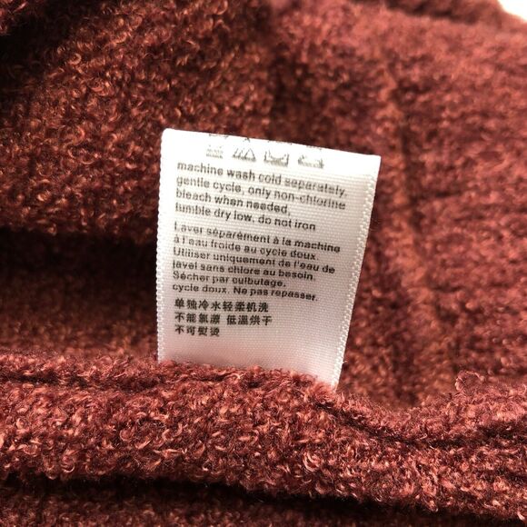 Barefoot Dreams Cozy Chic Lite Knit Berry Red Circle Cardigan w pockets Medium - Picture 9 of 9